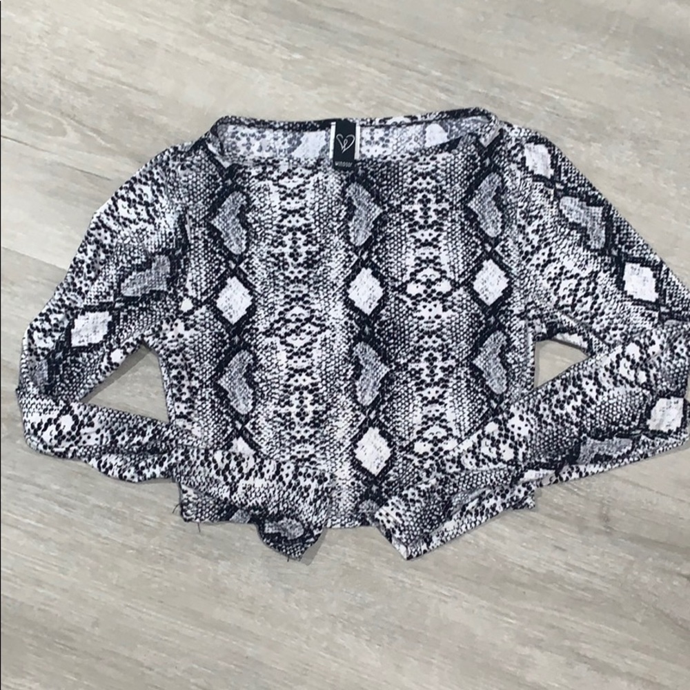 Windsor white black zebra crop top